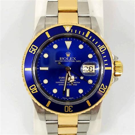 rolex blue oyster submariner|Rolex Submariner blue two tone.